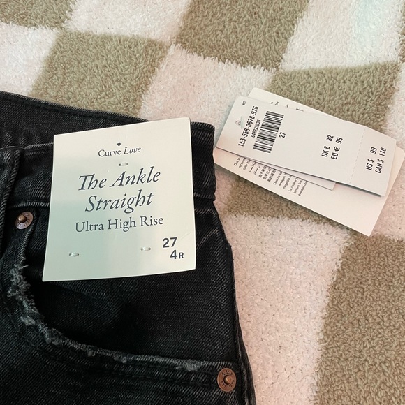 NWT Abercrombie & Fitch Curve Love Ankle Jeans - Black Distressed - Picture 5 of 5